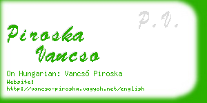 piroska vancso business card