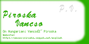 piroska vancso business card